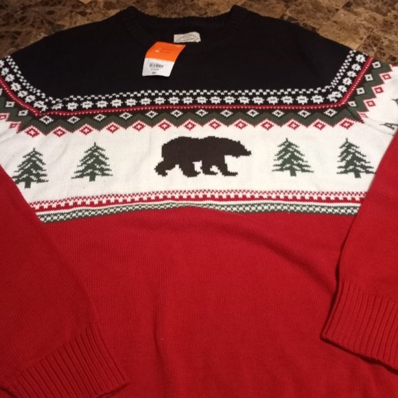 St. John's Bay Men's Fair Isle Grizzly Sweater - Picture 2 of 5